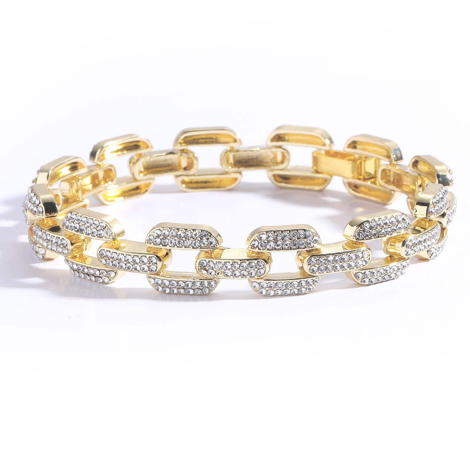 Moissanite bracelet 12mm geometric full diamond Moissanite bracelet mens fashion brand personalized accessories moissanite
