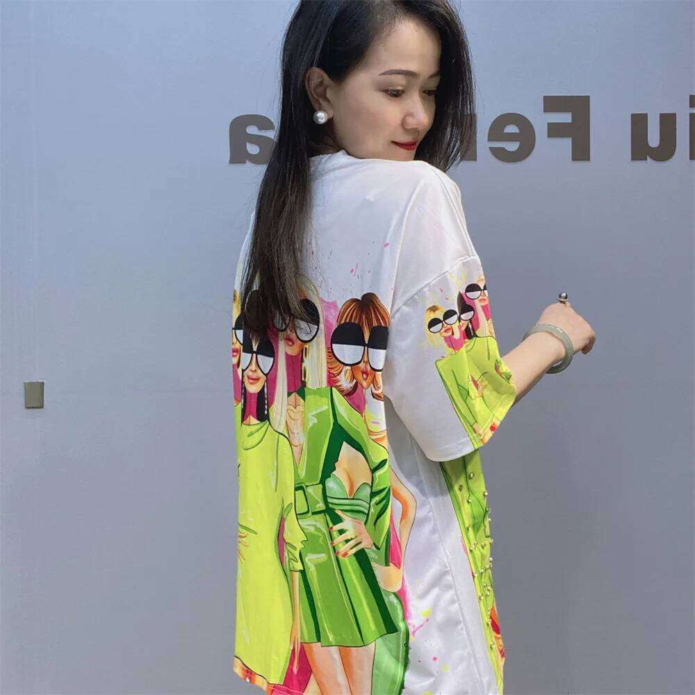 Fashion 3D Printed T Shirts for Women Summer Clothes Casual Colorful Character Dias Beading Female Short Sleeve Tops Tee