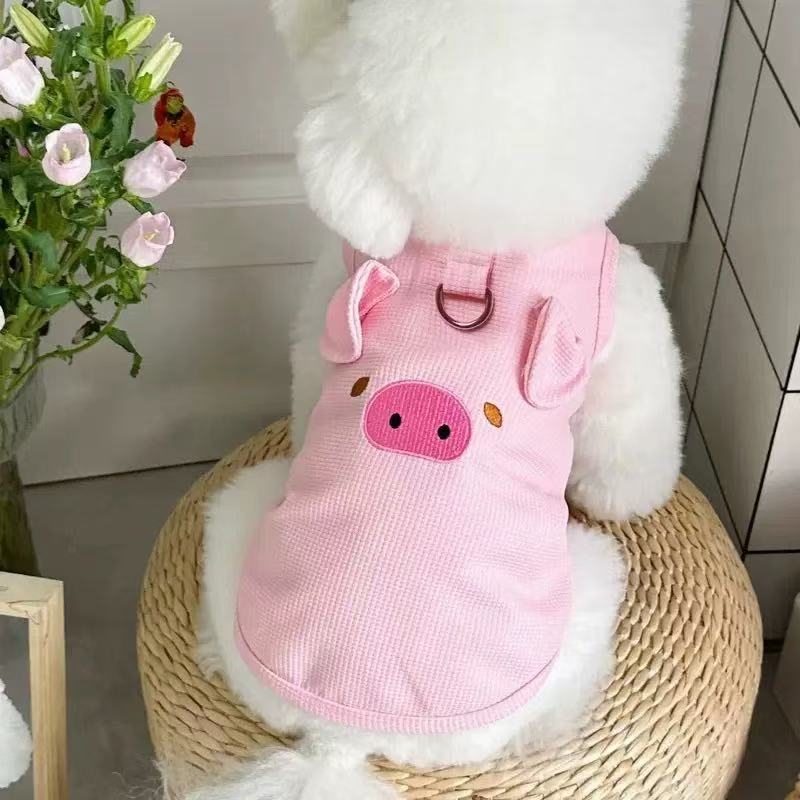 T00369 Dog Clothes Cat Clothes Cute Cartoon Cat Dog Vest Pet Clothes Summer Dog Clothes Lightweight and Breathable