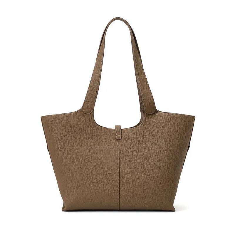 Tote Versatile Genuine Leather Women's 2025 New First Layer Cowhide Wind Chime Handbag Shoulder Bag Large Capacity