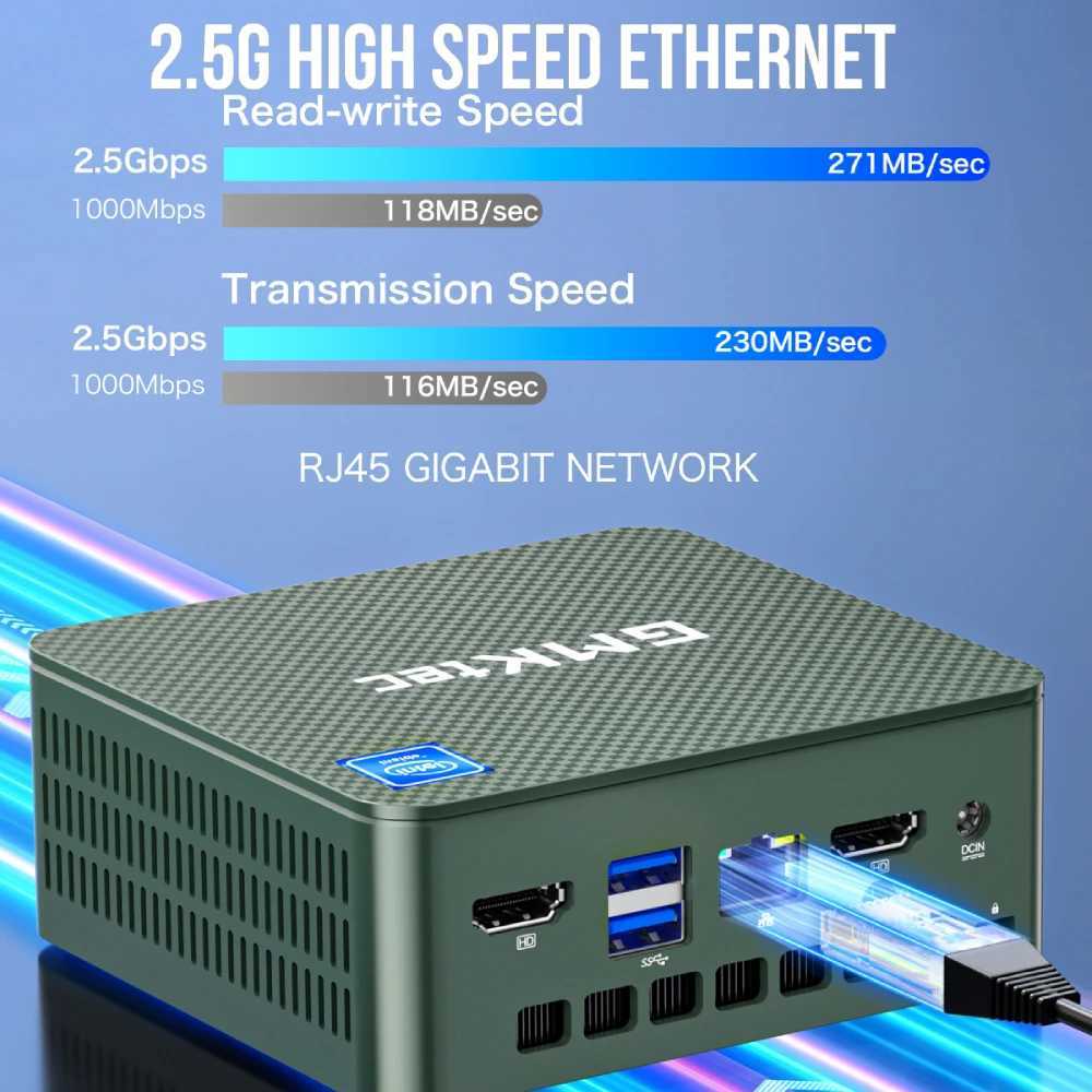 GMKtec G3 Mini PC Intel Alder Lake N100 Windows 11 Pro Mini PC 8/16GB DDR4 256/512GB PCIe M.2 SSD WiFi 6 BT5.2 Desktop Computer X250602