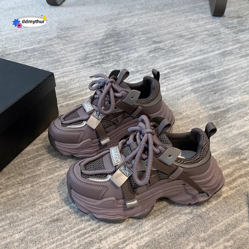Mesh Dad for Women, Thick Sole Platform, 2025 Spring New Versatile Small Height Increasing Casual Women's Shoes ddmythur