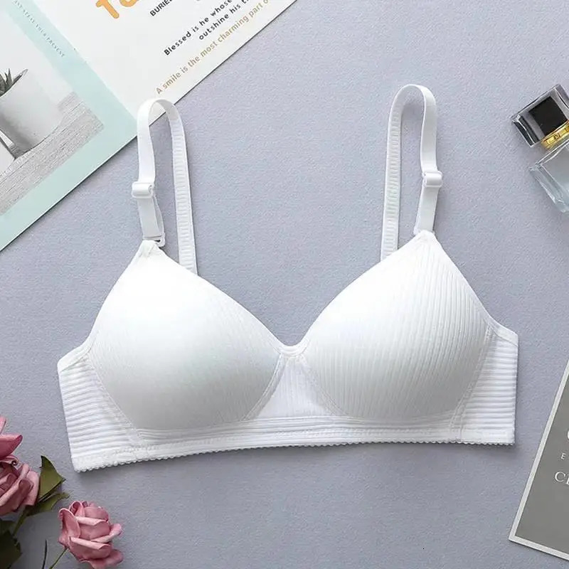 Pure cotton girl underwear high school students underwear female students thin style gathering bra small breasts junior high sch 250530