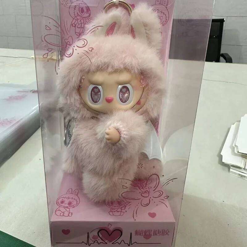 High Quality Zimomo Little Leader Change Baby Butterfly Pink Limited Edition Plush Vinyl Labubu Doll Pendant Gift Replica designer bag