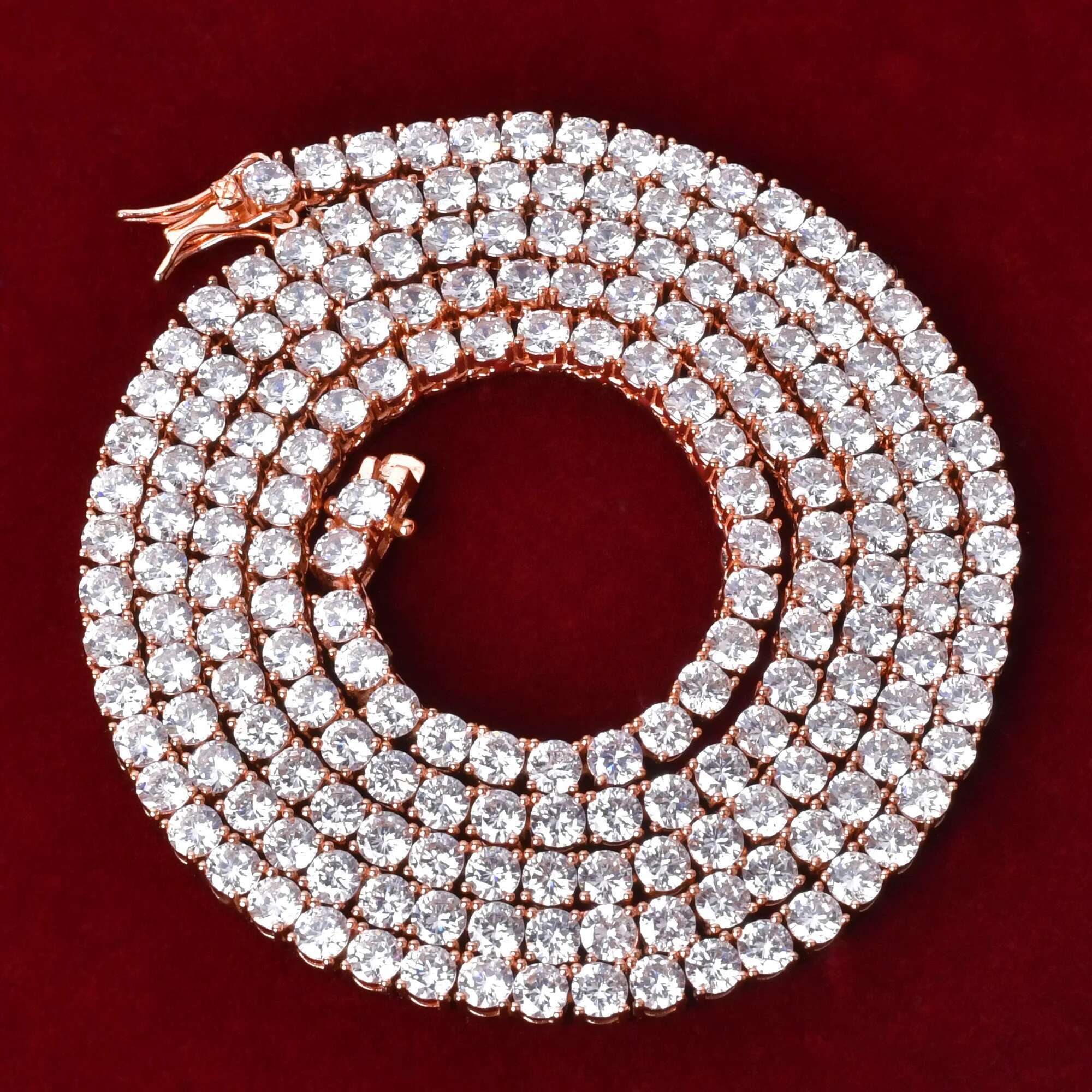 Aokaishen Tennis Chain Men Necklace Real Gold Plated Hip Hop Rock Street Jewelry Iced Out Charms Free Shipping Items Christmas