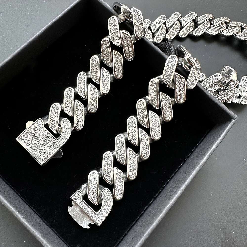 19mm topquality 316l stainless steel cuban chain necklace for men women full bling zircon goth hip hop jewelry free shipping