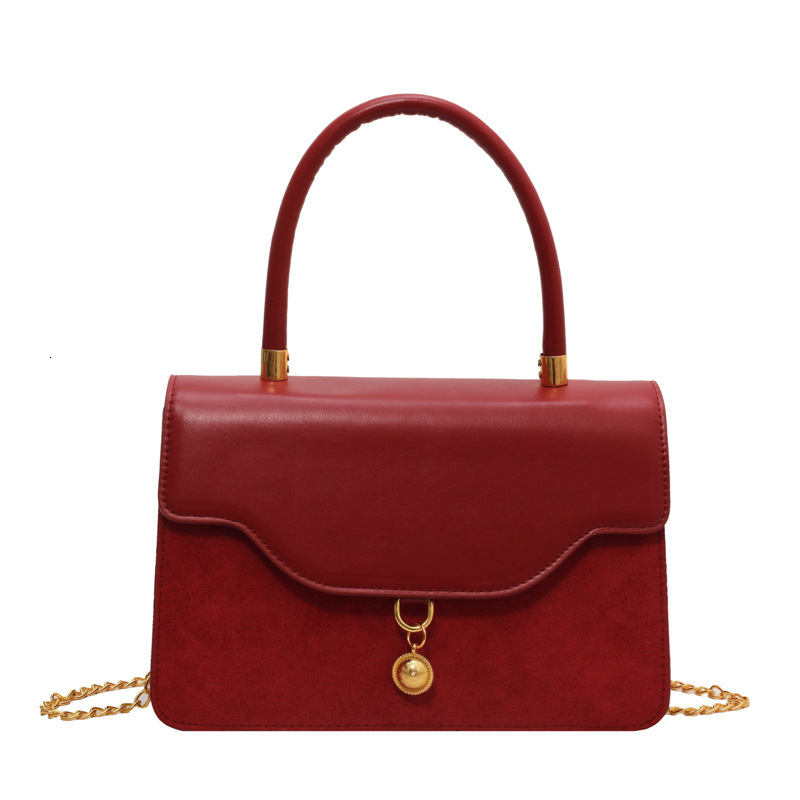 designer Red Wedding Vintage Velvet Bag for Women 2025 New Crossbody Handbag Small Square Bag High-Quality Handheld Bride Bag