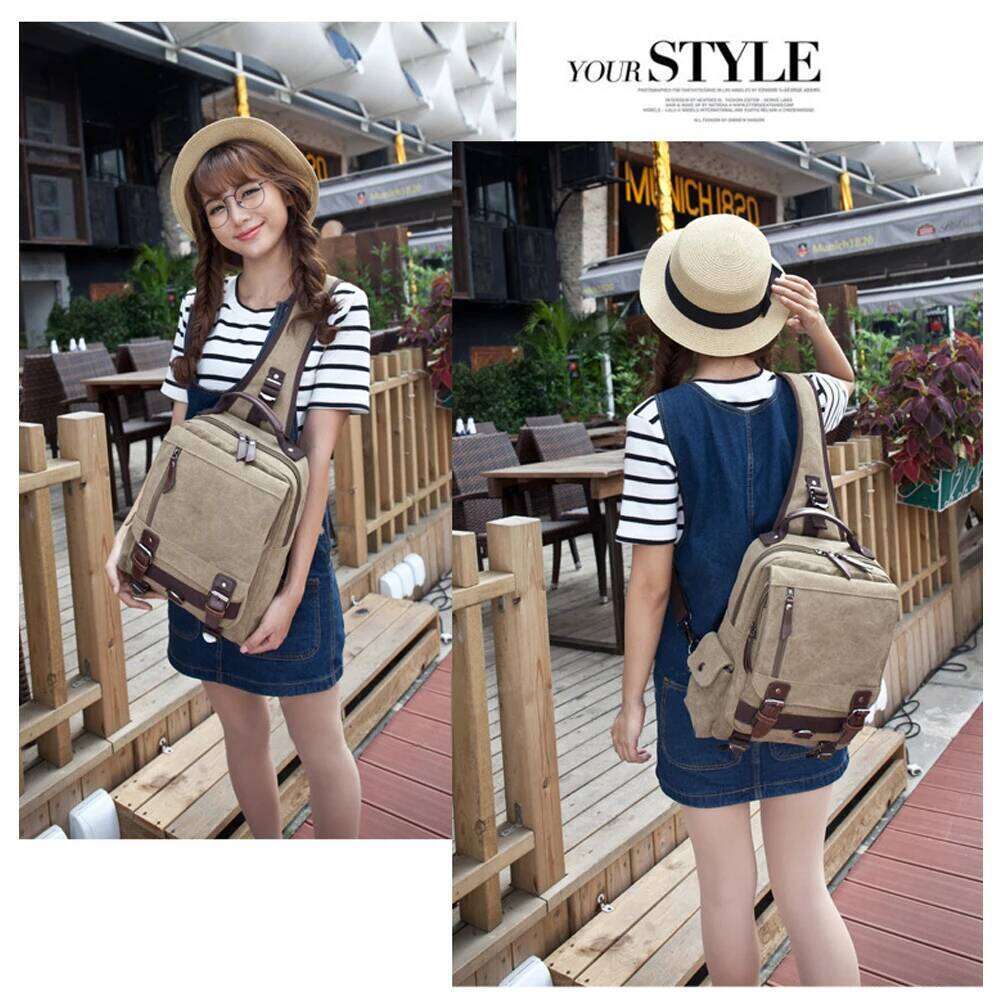 MARKROYAL Fashion Women Backpack Vintage Canvas Shoulder Leisure Vogue Package Duffel Bag Wild School Bags For Teenage Girls