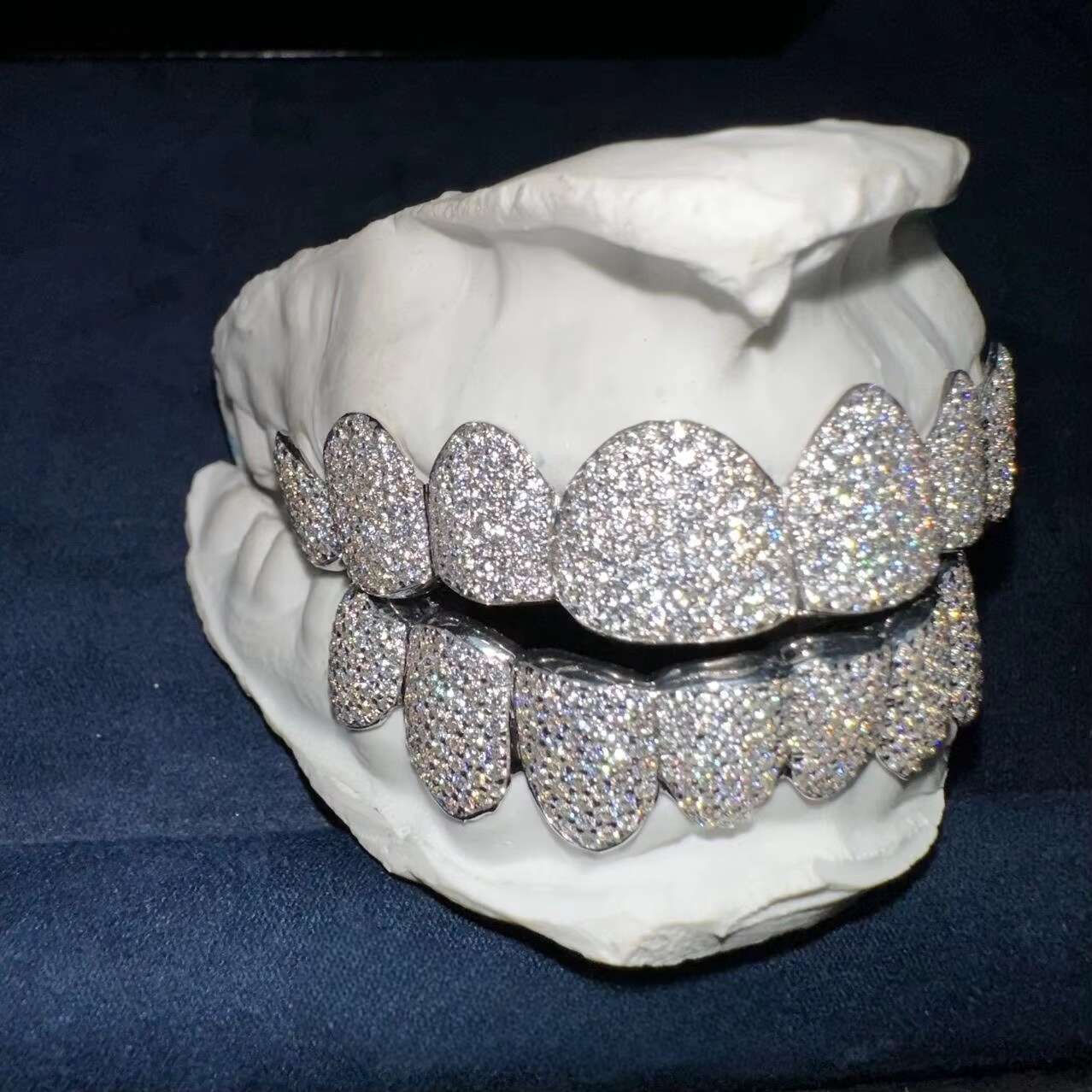 Fashion Jewelry Hip Hop Moissanite Grillz Custom Real Gold Plating 925 Silver Iced Out VVS Moissanite Diamond Teeth Grillz