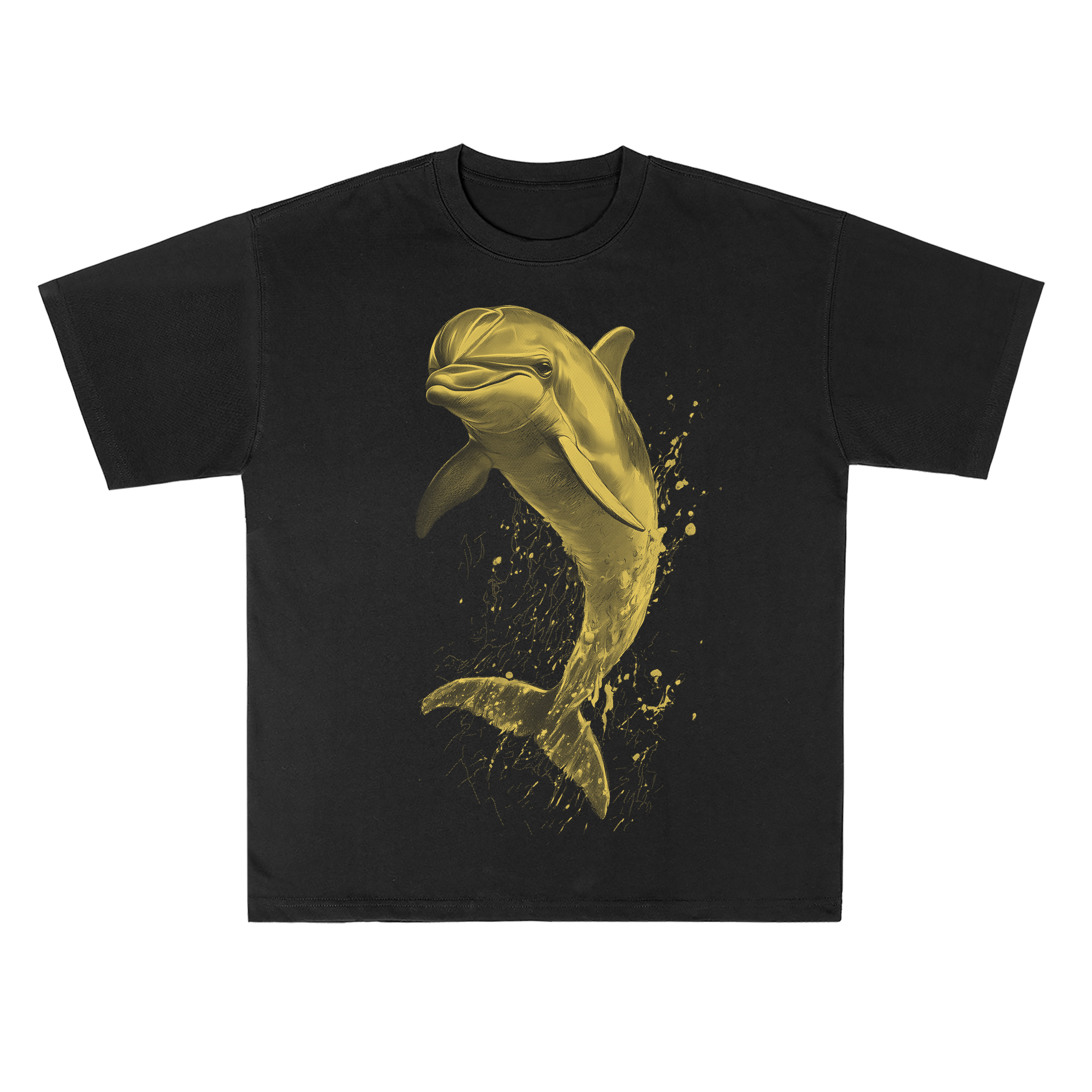 T-shirt men's top designer cotton T-shirt golden dolphin short sleeved clothing high-quality fashionable T-shirt