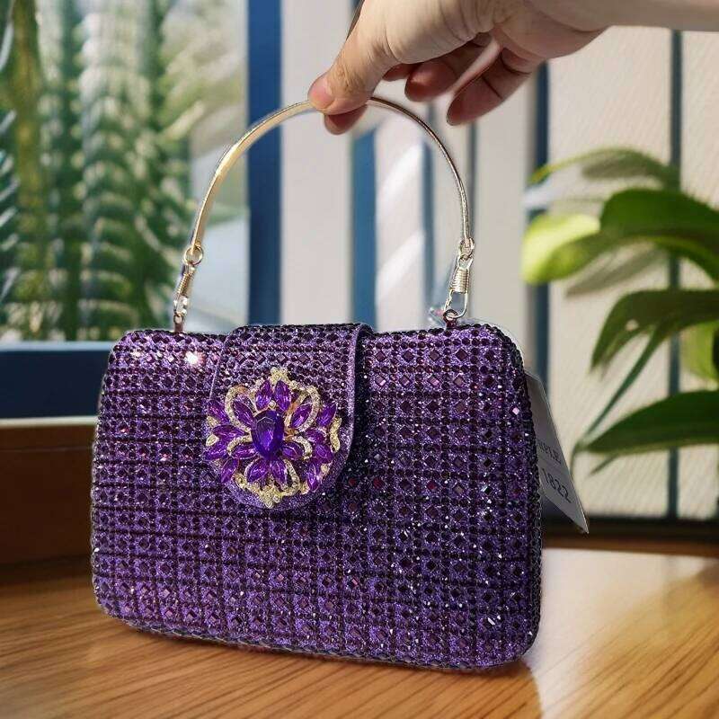 XIYUAN Lady Crystals Bags Women 2024 Sparkling Dia Evening Handbags Metal Clutch Purses And Handbag Wedding Purse