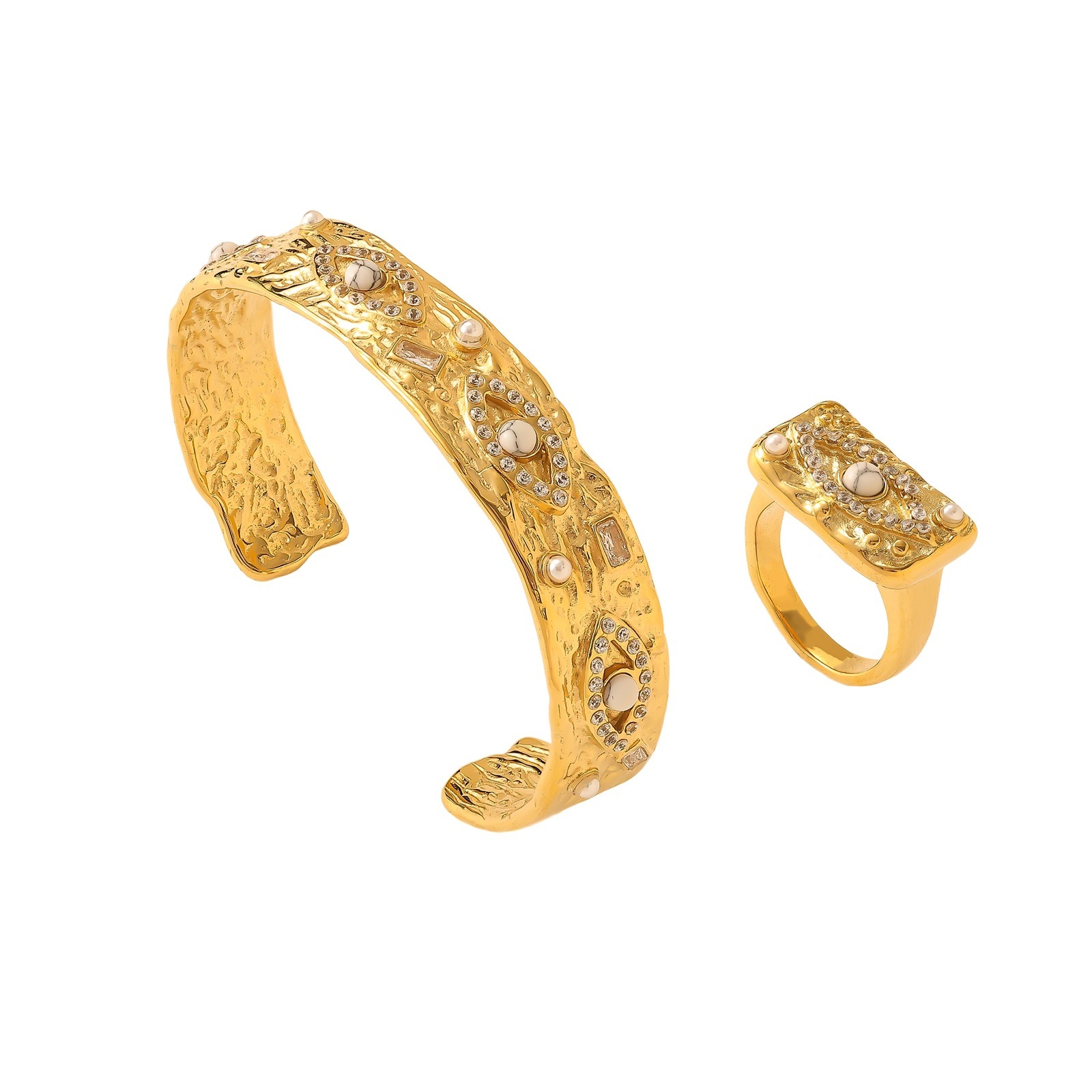 Zircon Stainless Steel Open Bracelet Jewelry