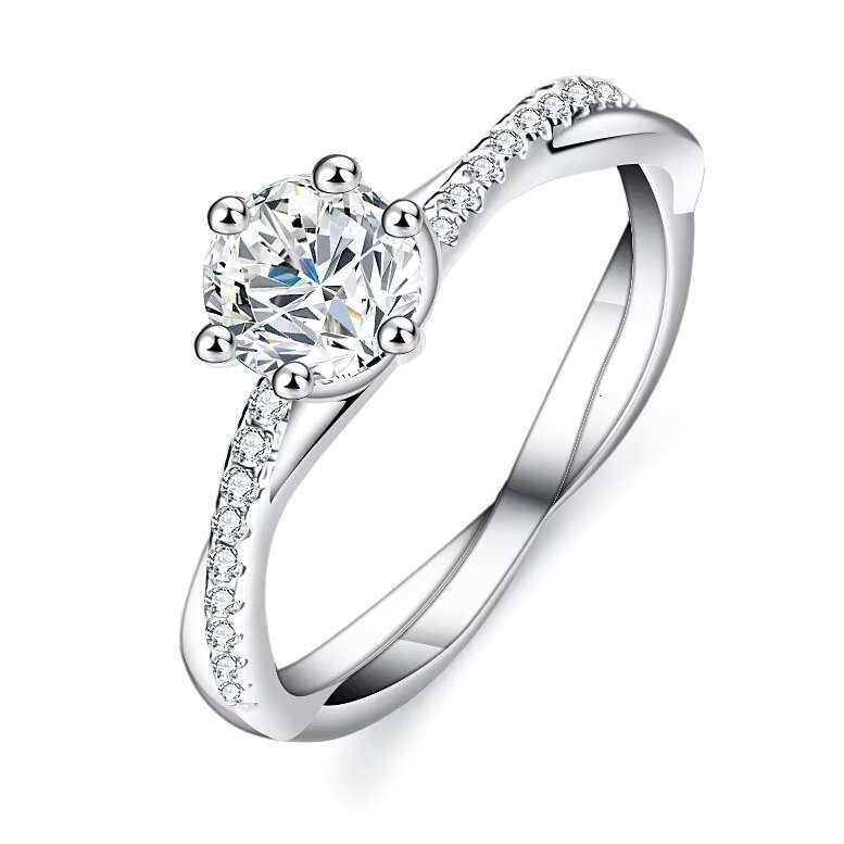 Certified 1CT Moissanite Diamond Wedding Ring for Women 925 Sterling Silver Classic Luxury Jewelry