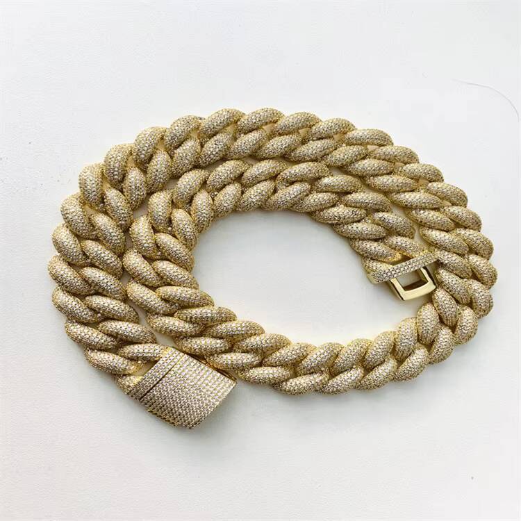 Miami West Coast Style 20mm Cuban k Hip Hop Chain Necklace Fully Covered 3A Zircon Men's Rap Singer Jewelry