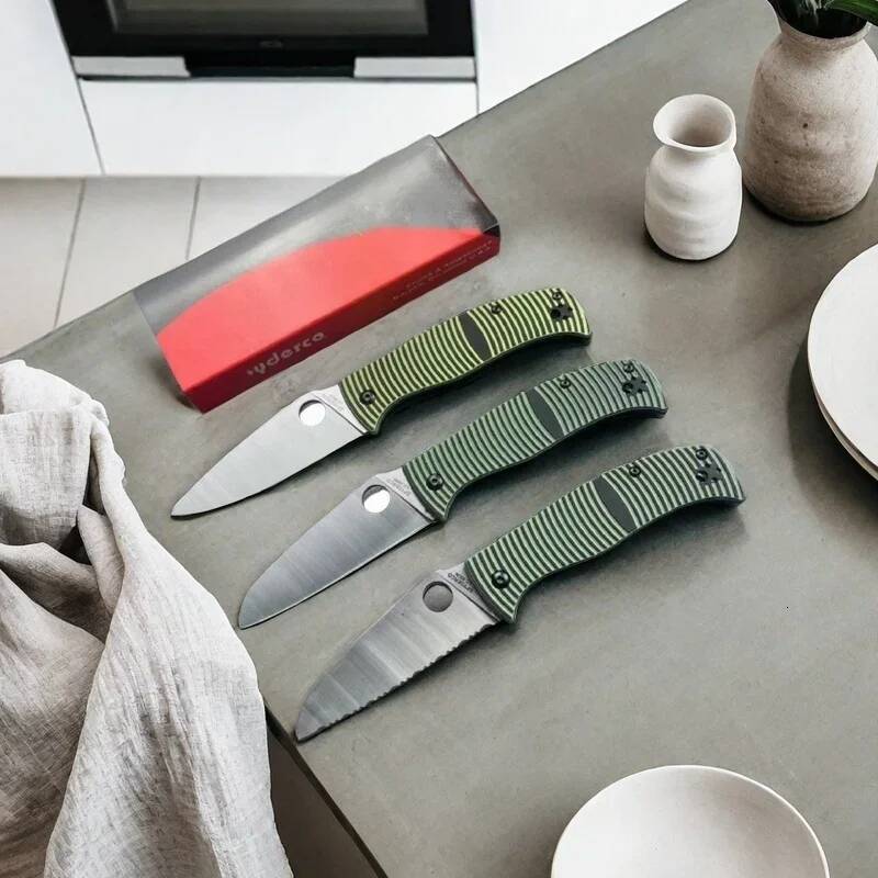 High Hardness SP C217 Kitchen Folding 8cr18mov Blade G10 Handle Stainless Steel Meat Cutter Sharp Fruit Paring Knife
