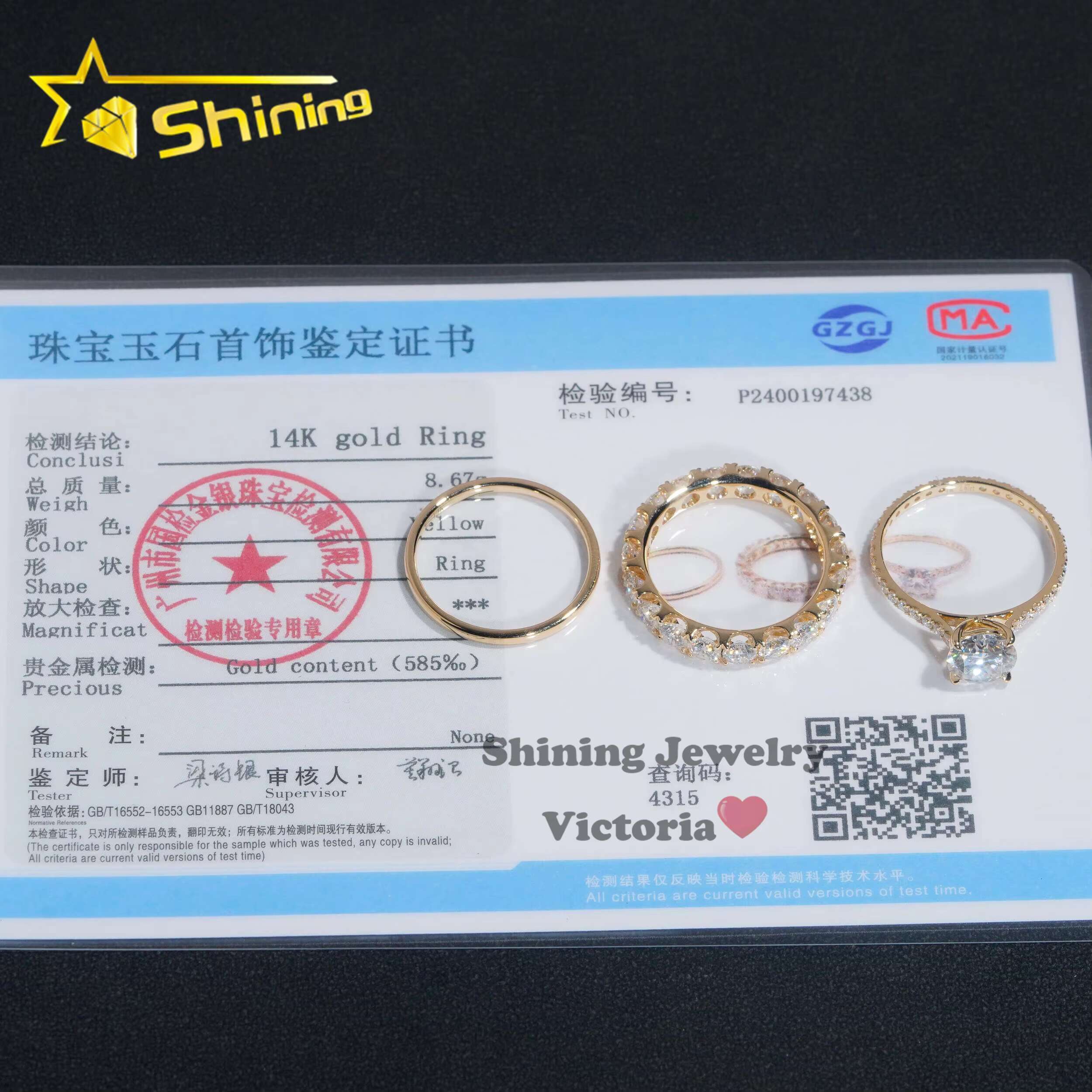 Custom Moissanite Wedding Band Ring 925 Silver 10K14K 18K Soild Gold Luxury Engagement Ring Set for Ladies