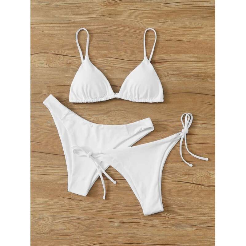Mingyi's popular multi-color solid color split three-piece set European and American bikini swimsuit women's 2025 new casual versatile fashi