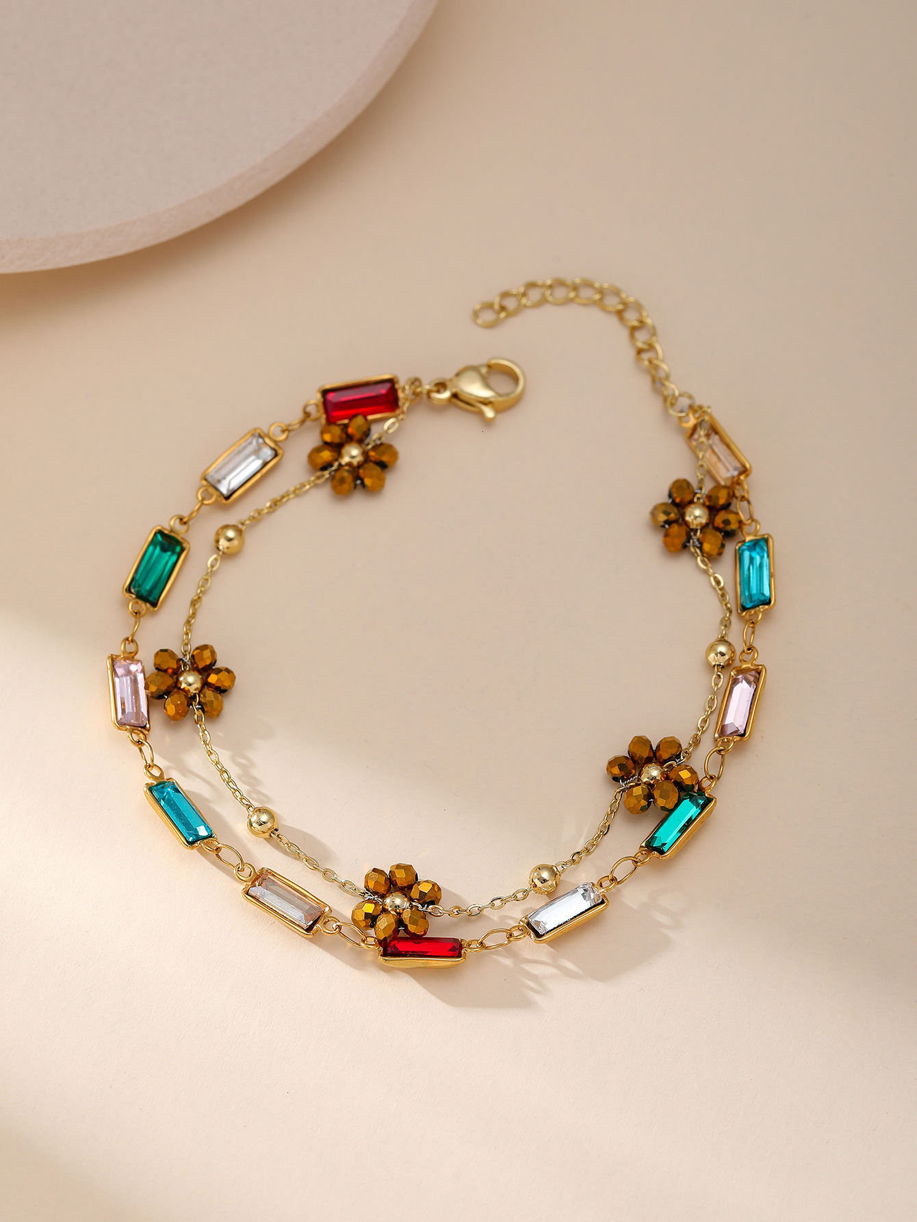 Fashionable Design Korean Jewelry Bell Rhinestone Star Jade Anklet Fashion Gold-Plated Bracelet Mixed Batch