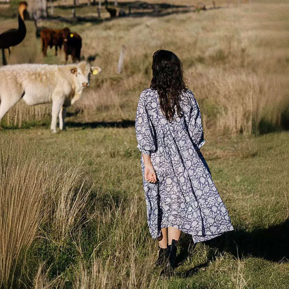 New Floral Fashion Women's Loose Casual Mid-Sleeve Summer Rayon Vacation Dress