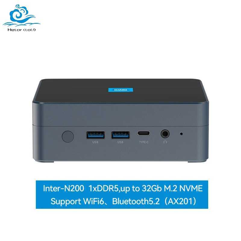 Inter N200 Mini PC Barebone Kit DDR5 RAM M.2 NVME Support HDMI 4K 60Hz Compact Computer for Theater/Office Windows 10 Pro Ready X250602