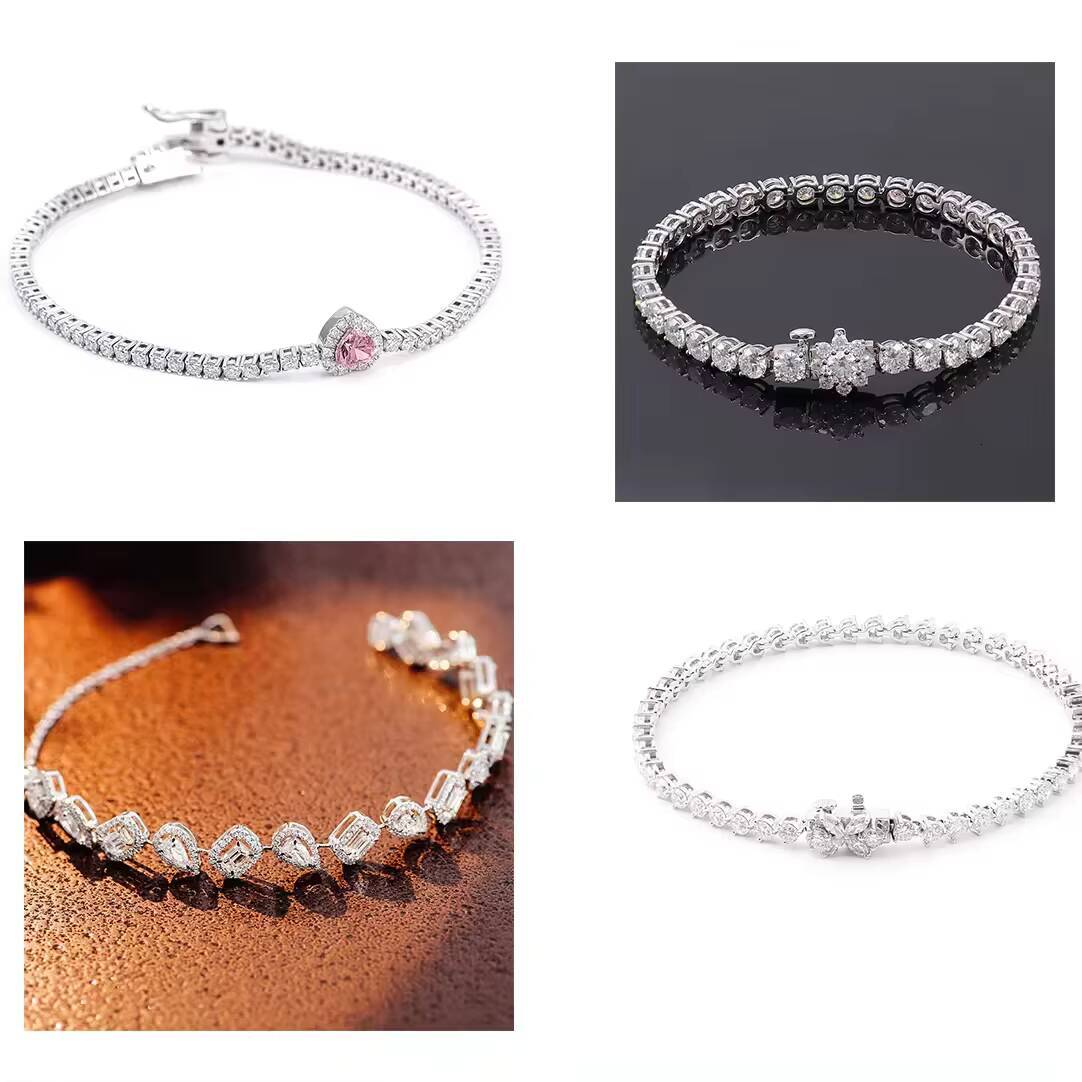 3mm to 5mm Silicone Stone Chain Tennis Sterling Sier Women's Boutique Jewelry Bracelet and Bangle