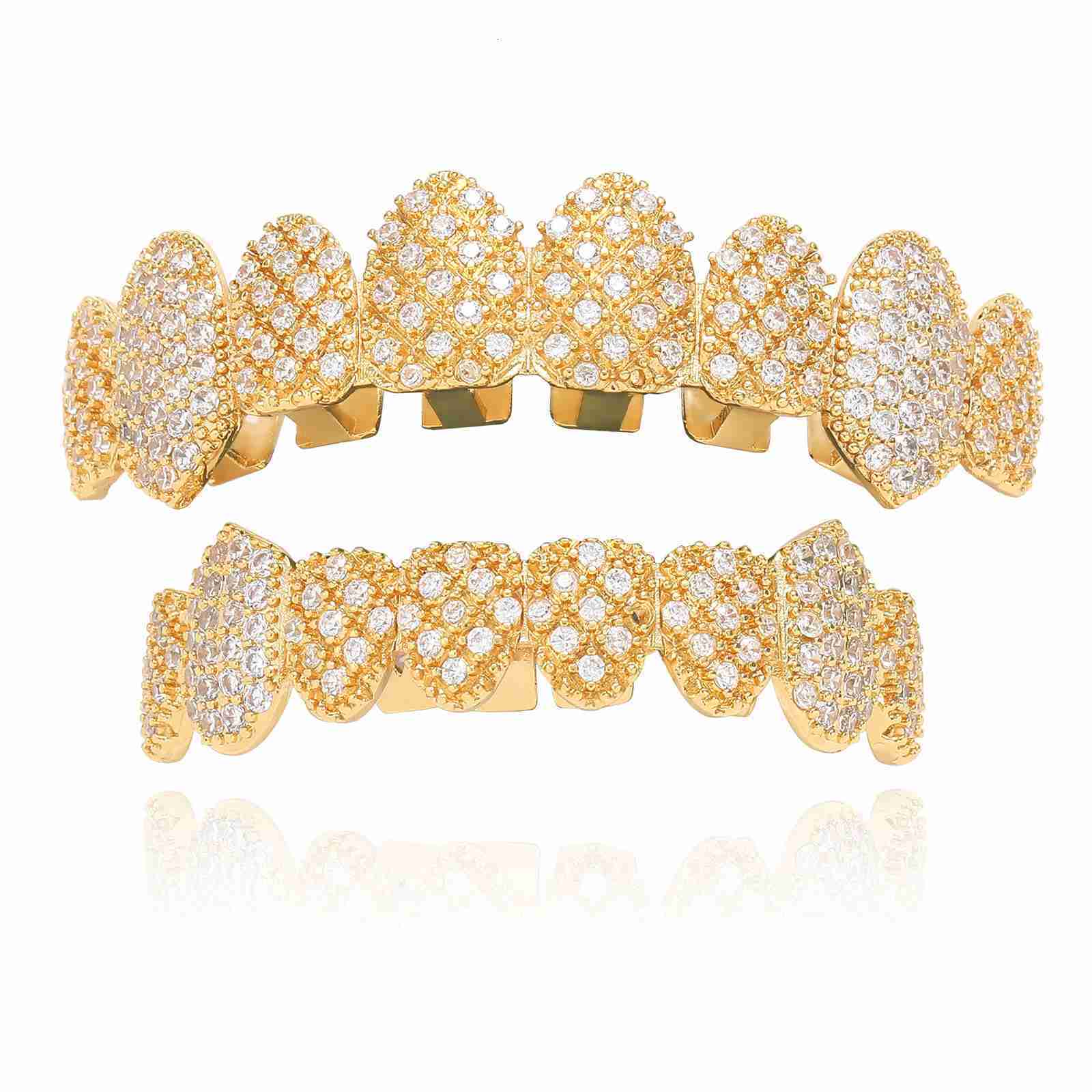 Hip Hop Braces Eight Pointed Teeth Micro Paved Moissanite Halloween Decoration Braces 18K Gold Personalized Creative Accessories moissanite