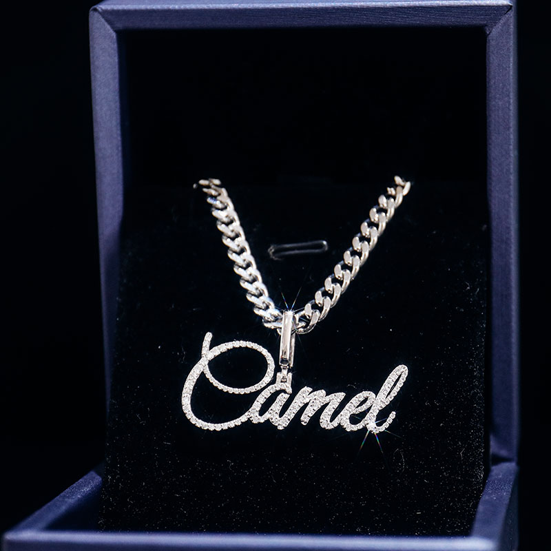 Provence Jewelry Customized Luxury Jewelry Sterling Silver With 14K Gold Plated Letter Pendant Necklace Hip Hop Iced Out DEF VVS Moissanite Initial Na