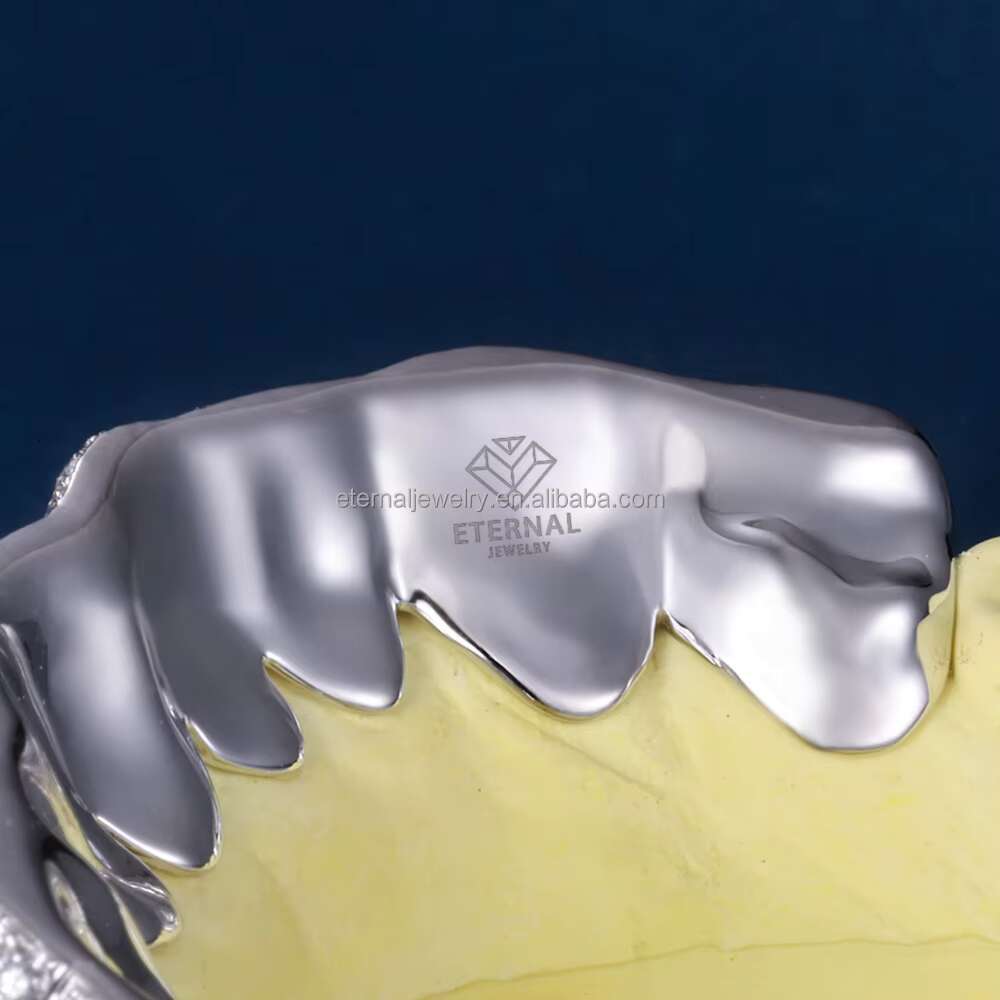 Factory Custom Men Women Top Bottom 2 4 6 8 10 S925 Silver 10K 14K 18K Solid Gold D VVS Moissanite Diamond Grillz for Teeth