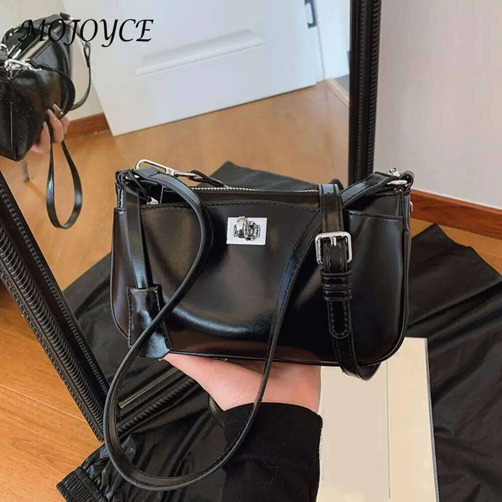 Women PU Fashion Shoulder Large Capacity Stylish Crossbody Hasp & Zipper Closure Trendy Commuting Outdoor Travel Bag