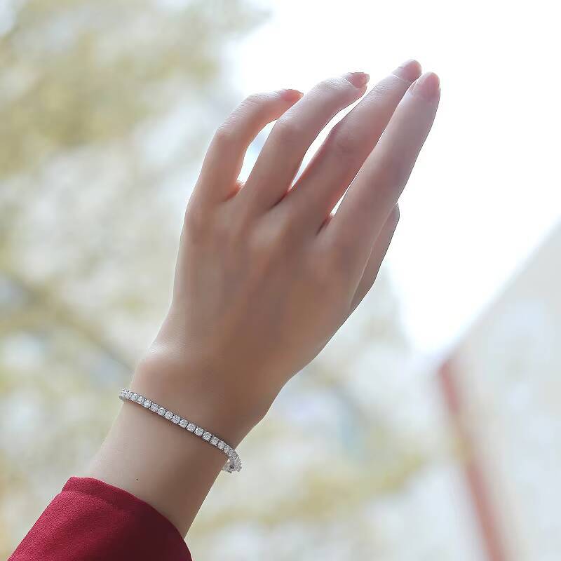 Iced Out 2mm 3mm 4mm 5mm VVS Tennis Sterling Sier Gold Plated Moissanite Bracelet for Men and Women