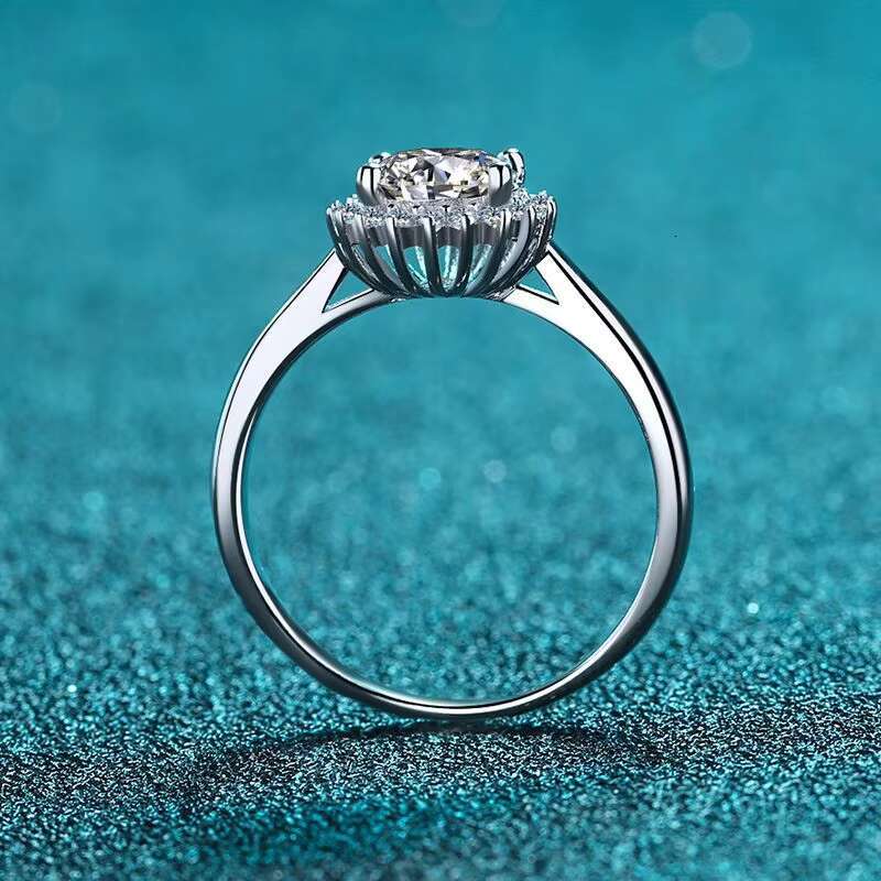Womens S925 Sterling Silver Wedding Engagement Rings Fine Jewelry Manufacture with Promise Moissanite for Ladies