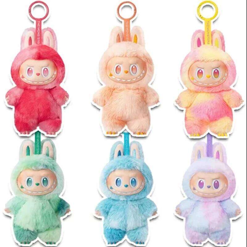 For Labubu Heartbeat aron Enamel The Monsters Face Blind Box Pvc Figurine Tabletop Ornament Kawaii Doll Kid Birthday Gift designer bag