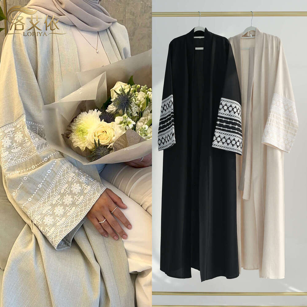 Middle East Turkey Dubai Embroidery Elegant Cardigan Robe lr701 2025 Temperament Versatile New Fashion Dress ins