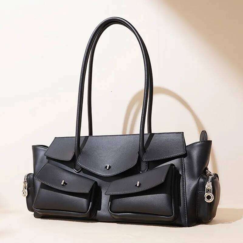 New Women's Designer Genuine Leather Women Shoulder Bag Vintage Multi-Pocket Storage Cowhide Handbags