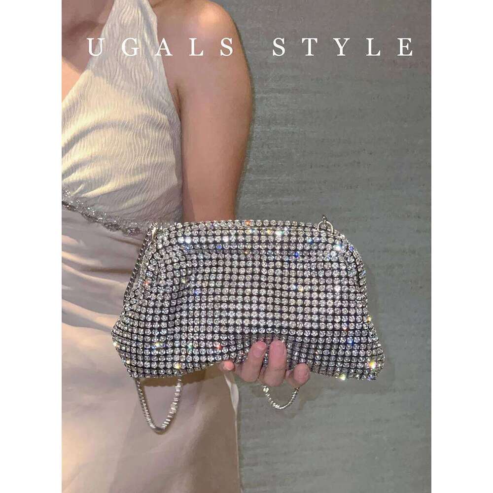 Women Cloud Dia Purses Handbags Designer Bucket Clutch Purse Evening Banquet Crystal Rhinestone Shoulder Bag