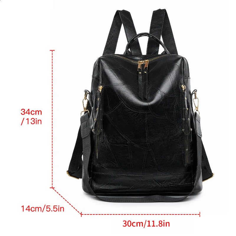 Ladies retro backpack synthetic leather detachable strap multiple compartments multifunctional shoulder bag for daily work 250526