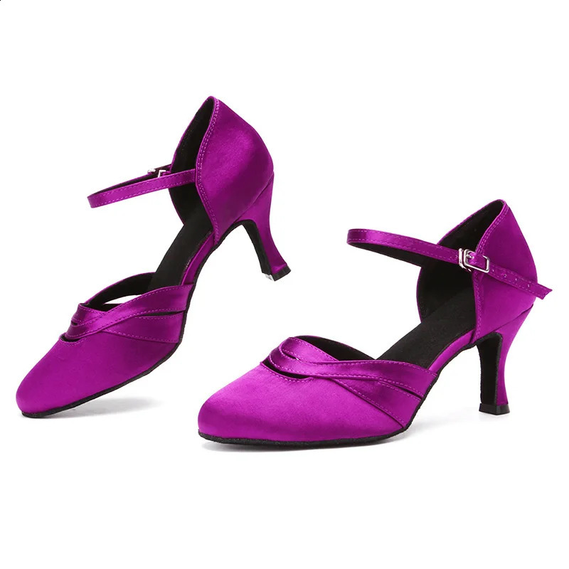 DKZSYIM Latin Modern Dance Shoes Womens High Heels 10CM Professional Dancing Shoes Close Toes Party Dance Shoes High Quality 250528