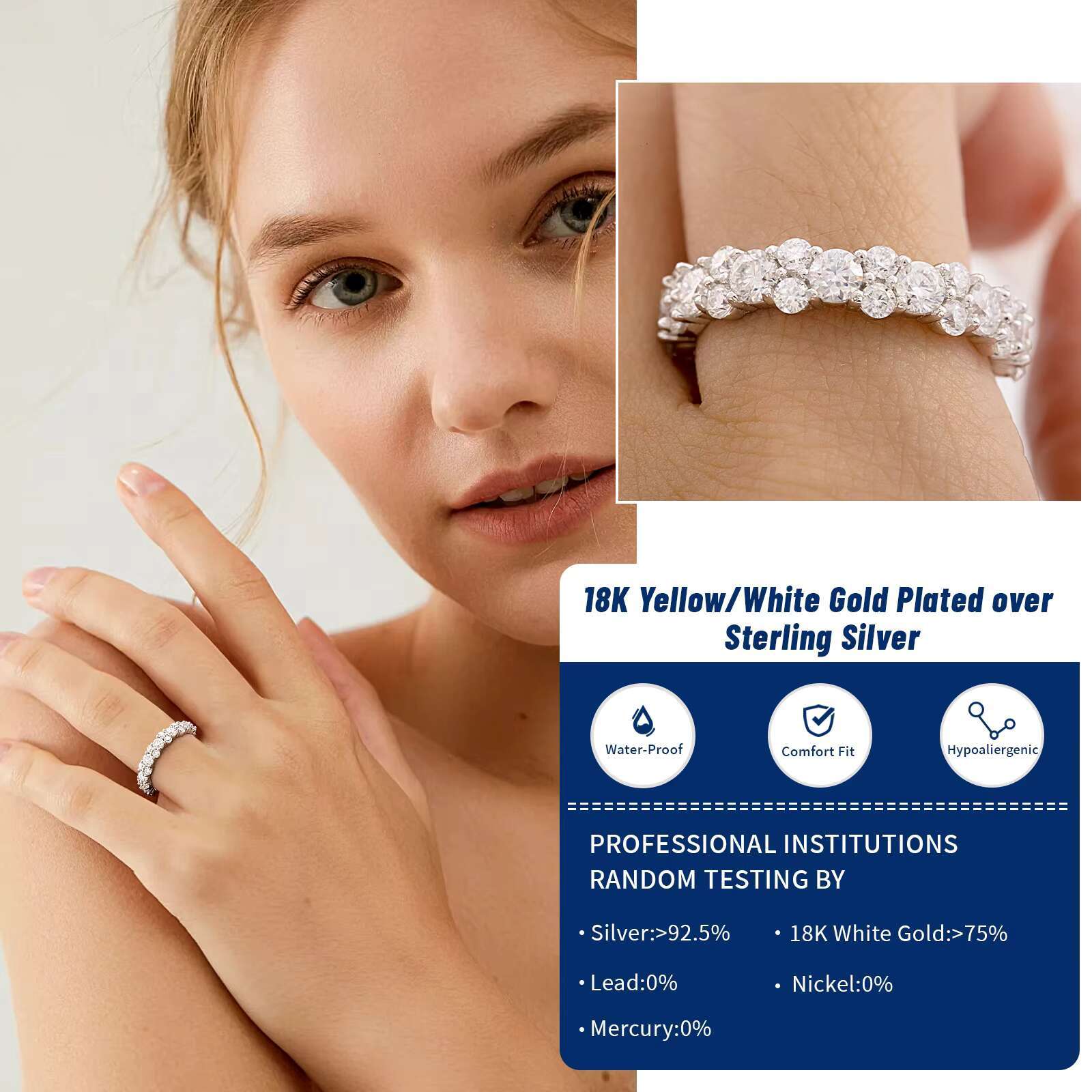 Real Moissanite Rings 925 Sterling Silver a Moissanite Ring Engagement Rings for Women