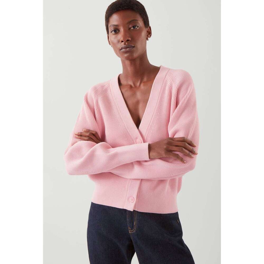 Ethereal MD 2025 Cos Autumn New Style Of Casual V-Neck Ribbed Bat-Sleeve Cardigan For Women