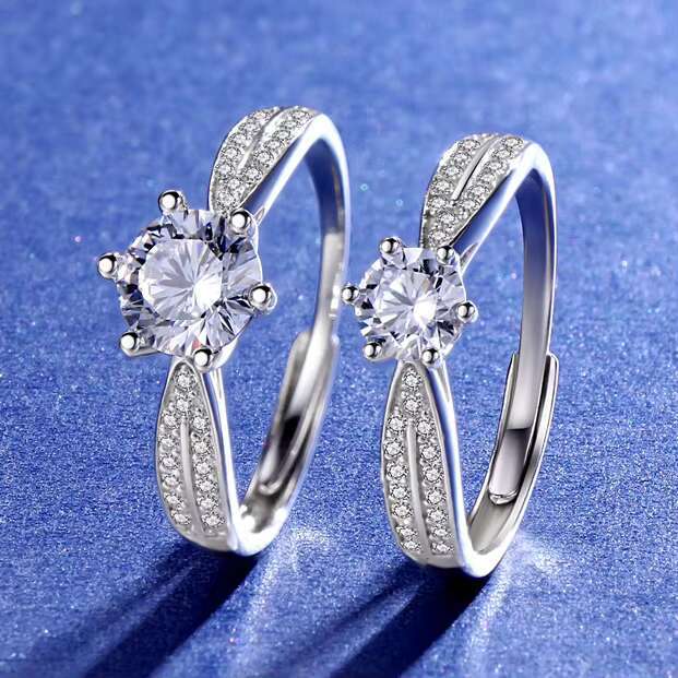 Luxury Crown Moissanite Rings Women Jewelry 1ct White Gold Plated Tarnish Free Women Wedding Rings 925 Silver