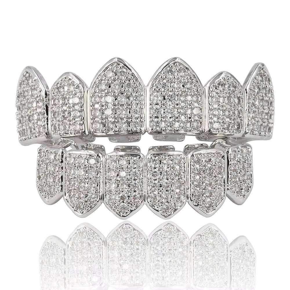 Custom 10k 14K 18k Gold 925 Silver Iced Out Moissanite Fine Jewelry Real Diamond Teeth