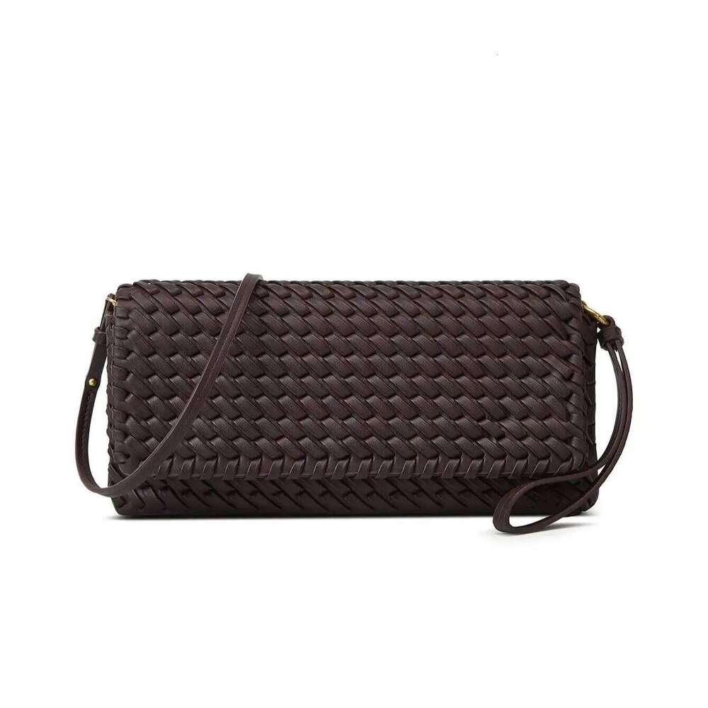 Designer Pu Leather Wowen Clutch For Women Vintage Flap Shoulder Crossbody Bags Trend Underarm Bag Lady Handbags 2025