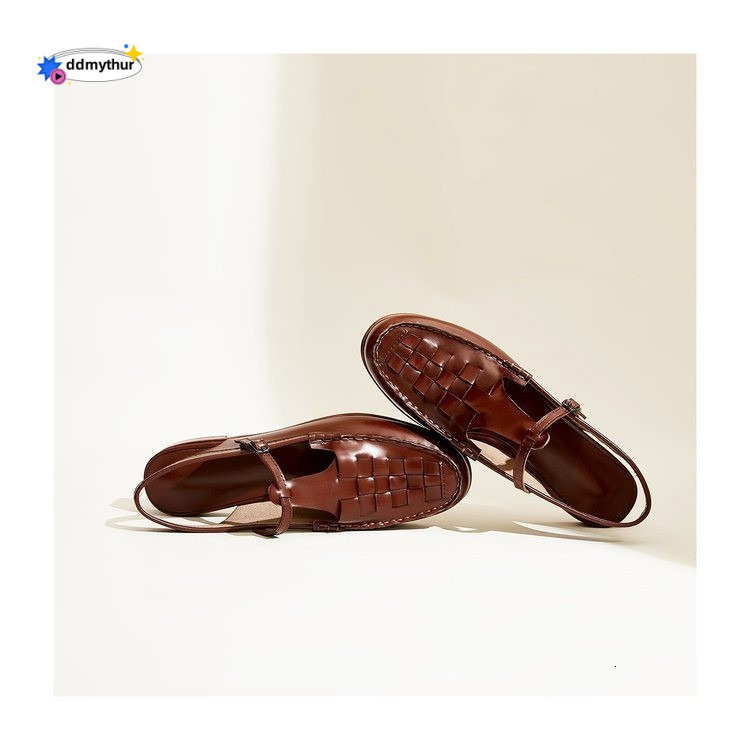 2023 Spring/Summer New Fashion Breathable Sandals Lightweight Flat Buckle Casual One-Strap French Style Women's Shoes ddmythur