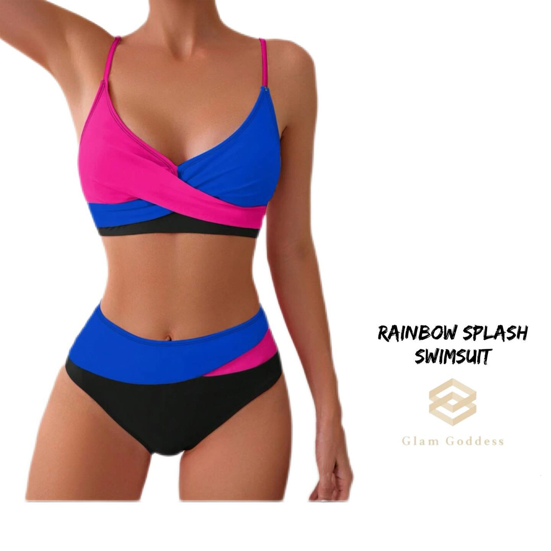 Outdoor Summer Beach Sexy Womenfree Shipping 2025 New Designer Shoes Huludao 2025 New Swimsuit Split Splicing Color Contrasting Beach Bikini