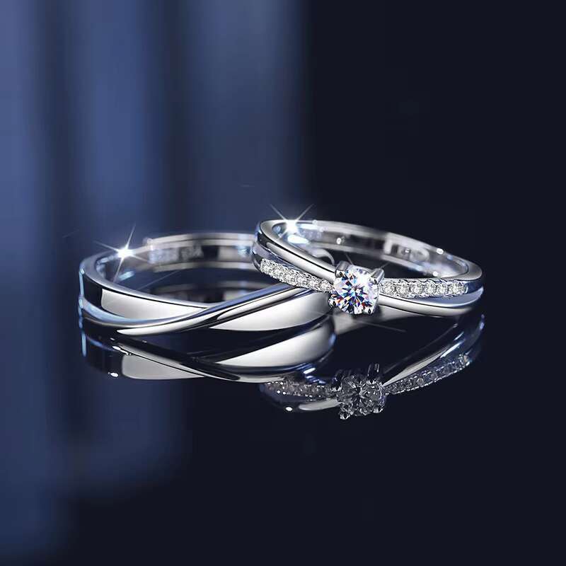 925 Silver Mobius Ring Classic Ins Popular Baguette Shape Moissanite Simple Elegant Mens Womens Fine Ring for Anniversaries