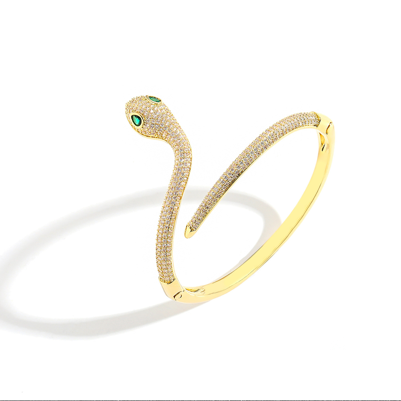 Ins New Snake-Shaped Bracelet Hip-Hop Micro-Paved Moissanite Niche Womens Design High-End Bracelet Trendy Brand Accessory moissanite