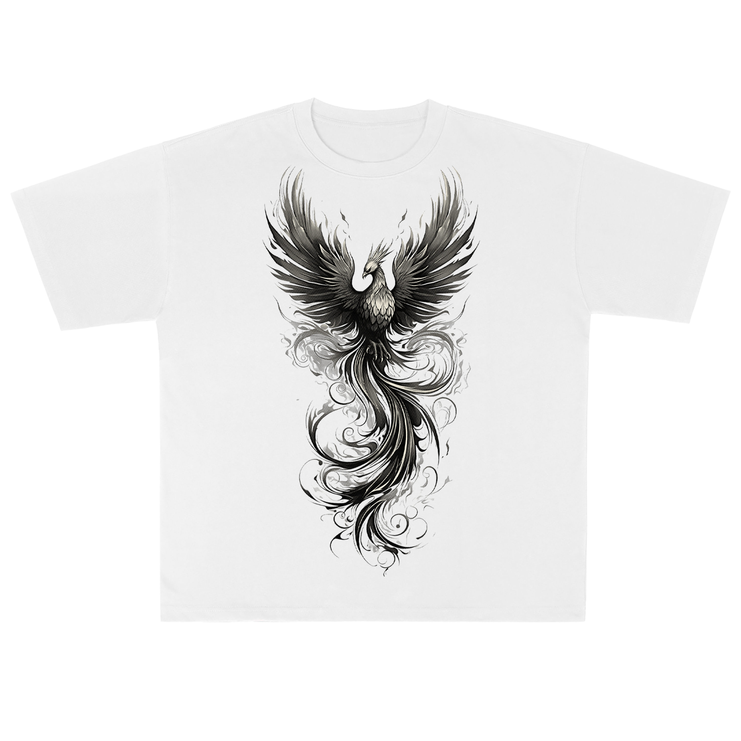 T-shirt men's top designer cotton T-shirt silvery phoenix short sleeved clothing high-quality fashionable T-shirt