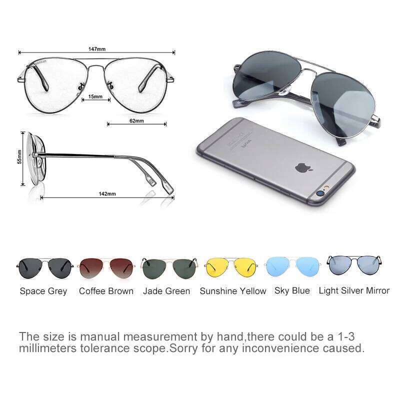 COLOSSEIN Polarized Metal Pilot Sunglasses Women Brown Lens Fashion UV400 Classic Men Eyewear Vintage Glasses designer bag