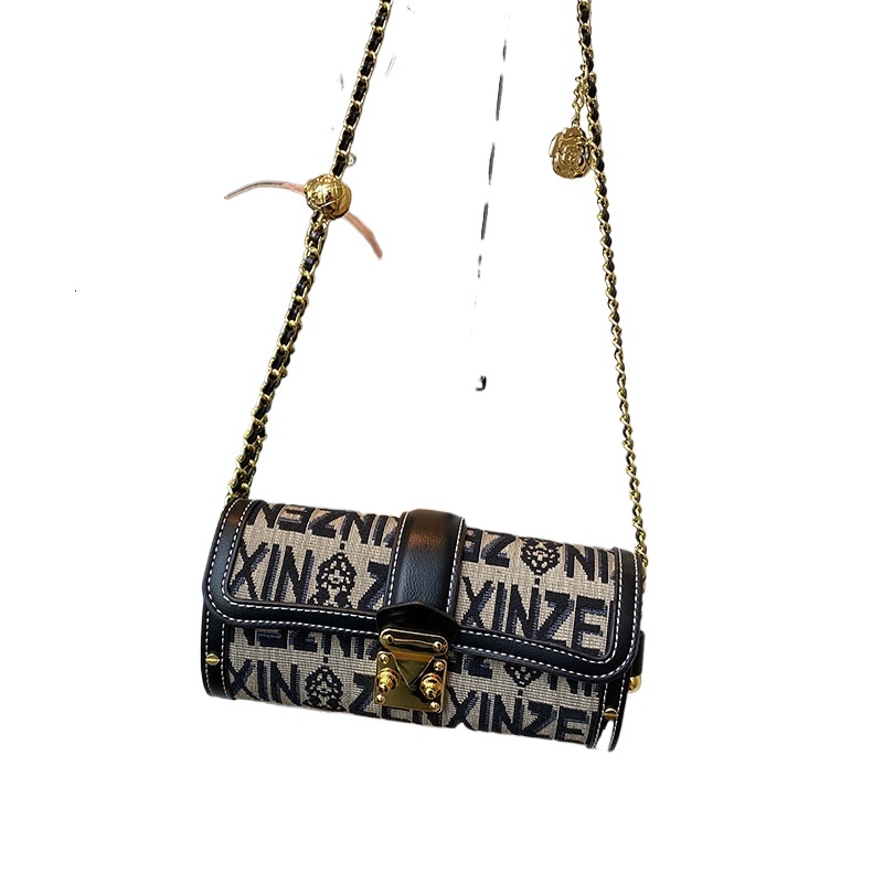 designer Custom Cross-Border Foreign Trade Women's Bag Luxury Fashion Babylon Chain Bag Cover Style Single Shoulder Crossbody Handbag Small Squar