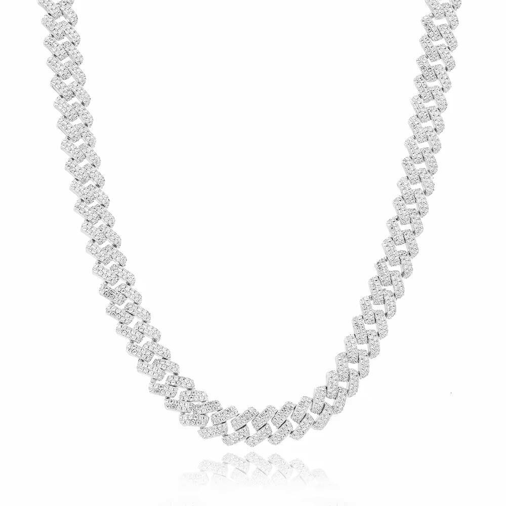 Fine jewelry necklace design popular hip-hop style pure sier Cuban chain